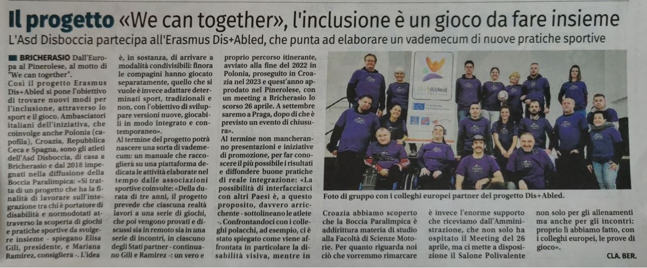 Italian press about last project workshop in Bricherasio /Torino
